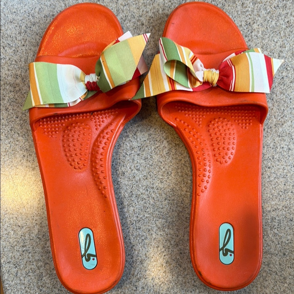 Colorful Bow Slide Sandals